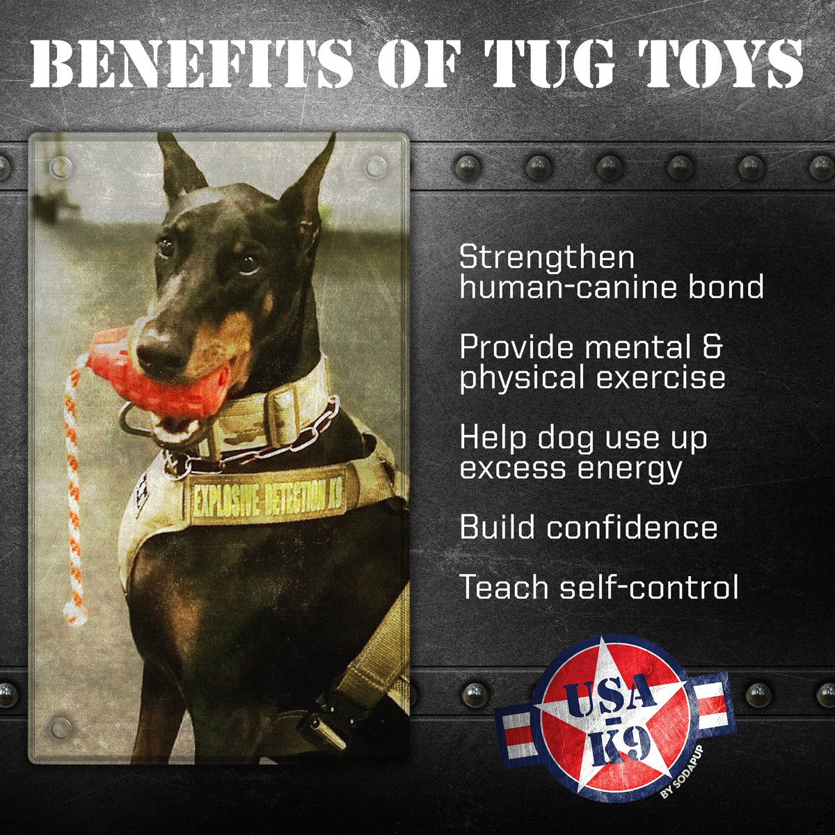 USA-K9 Grenade Rubber Dog Chew Toy - K9 Handler Reward Toy - USA Made - view 3