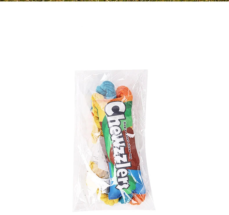 Puppy Dogs Toys Puppy colorful Cotton Chew Rope Knot Toy Durable Braided Dog Toys Dog Cleaning Teeth Braided Bone Rope - imag