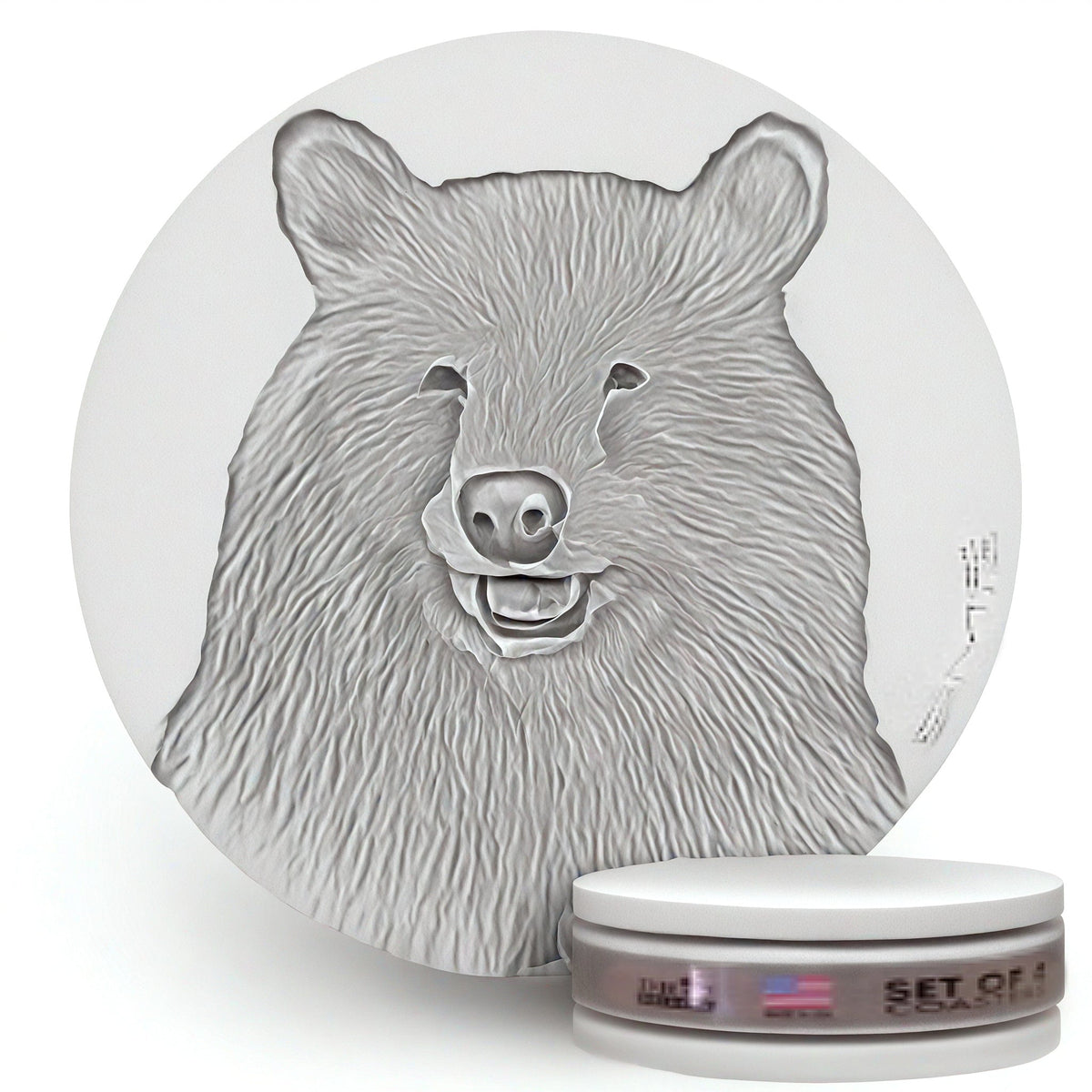 Bear Face Drink Coasters — McCarter Coasters