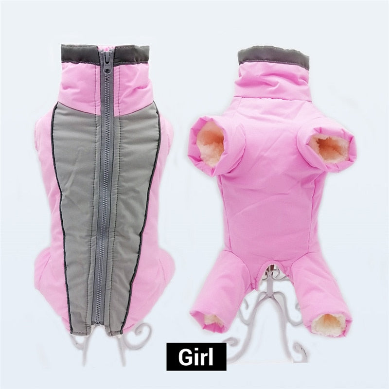 Winter Overalls for Dogs Warm Waterproof Pet Jumpsuit Trousers Male/ Female Dog Reflective Small Dog Clothes Puppy Down Jacke