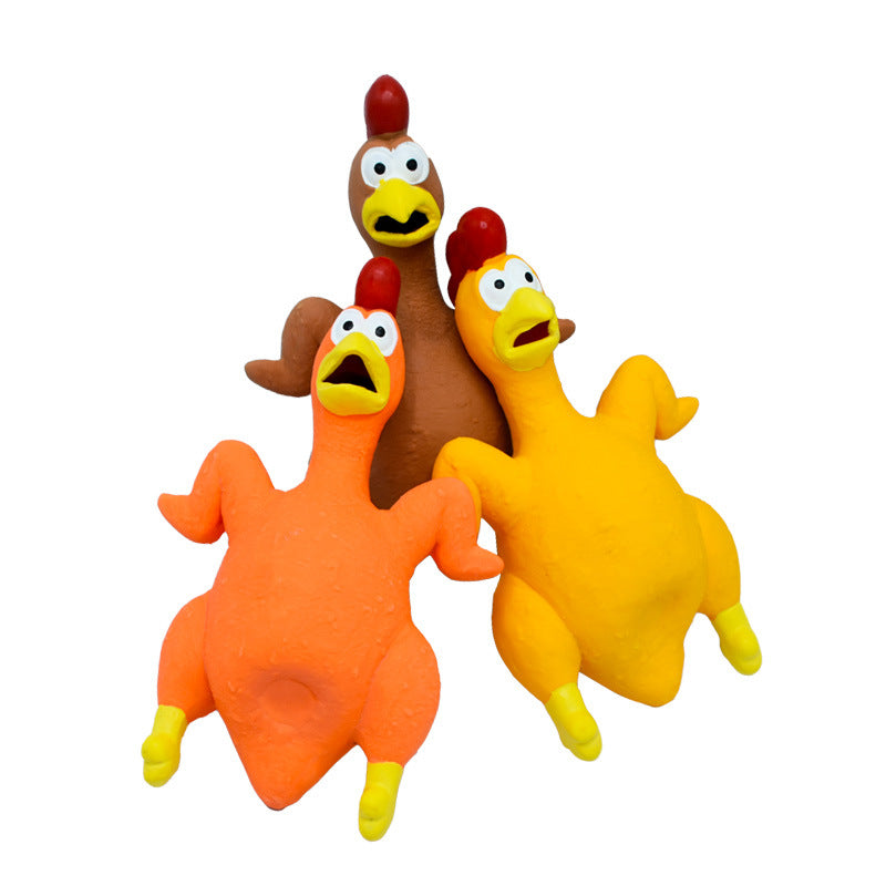 Pet Dog Toy Squeaky Chicken Latex Chew-Resistant for Large and Medium Dogs Boredom Relief Sound-Making Toy for Puppies - imag