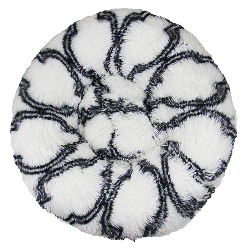 Dog Kennel Cat Kennel Plush Round Gradual Change Pet Kennel Dog Bed Winter Mat Gradual Change Pet Mattress Pet Supplies - ima