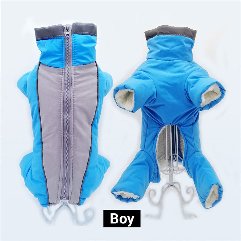 Winter Overalls for Dogs Warm Waterproof Pet Jumpsuit Trousers Male/ Female Dog Reflective Small Dog Clothes Puppy Down Jacke