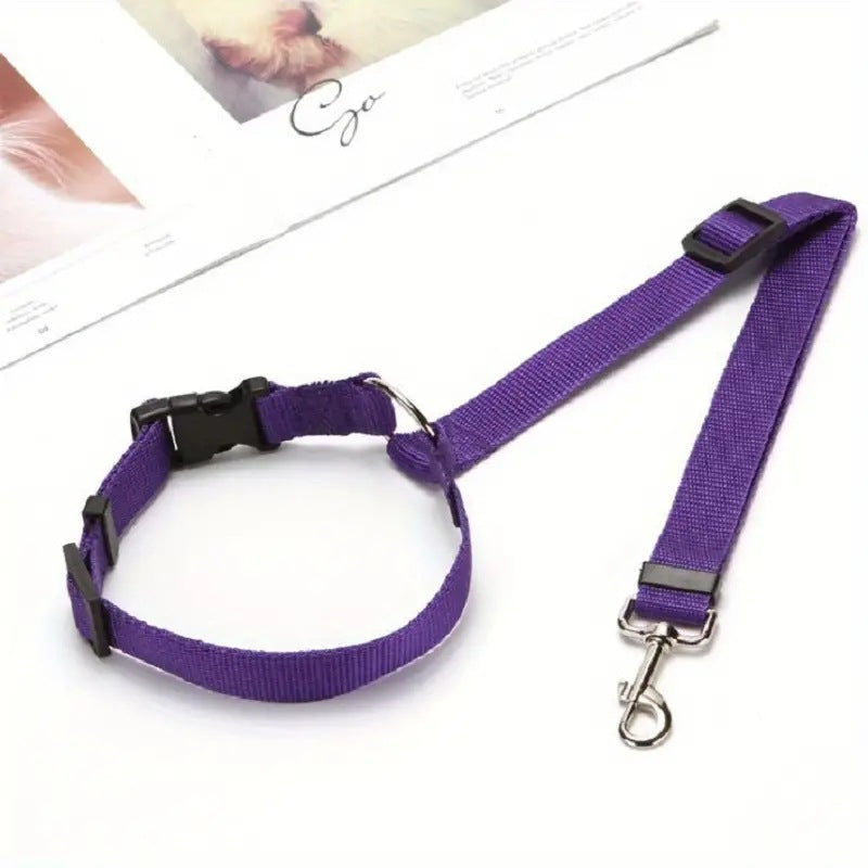 Pet Car Safety Belt Ring Dog Rear Seat Harness Adjustable Lead for Safe Travel - image 8