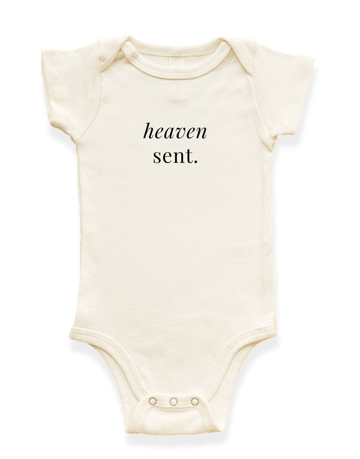 Heaven Sent Organic Cotton Baby Bodysuit - 0-3M, 3-6M, 6-12M, 12-18M