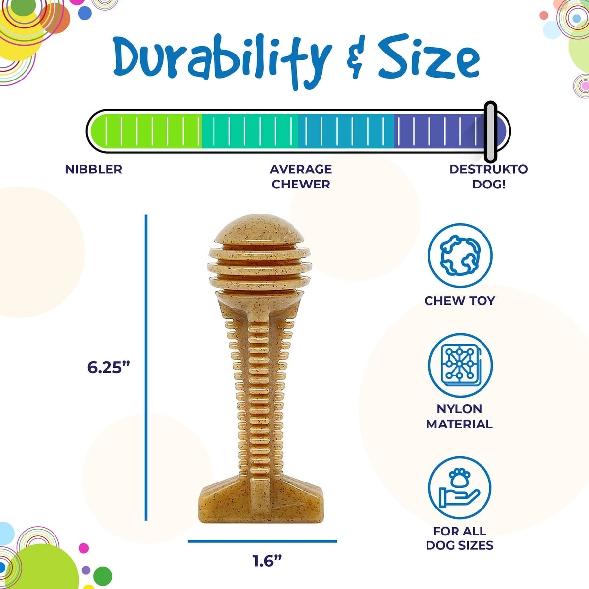 Honey Bone Dental Tower Nylon Chew Toy for Aggressive Chewers - view 4