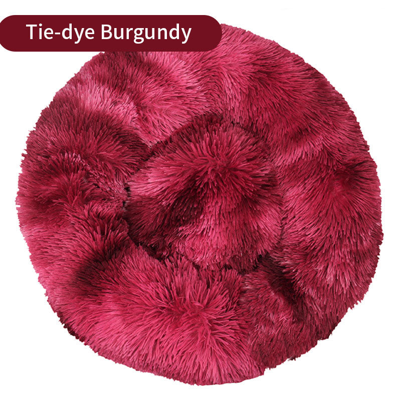 Tie-Dye Plush Round Dog Bed — Available in 9 Sizes & 11 Colors - image 9