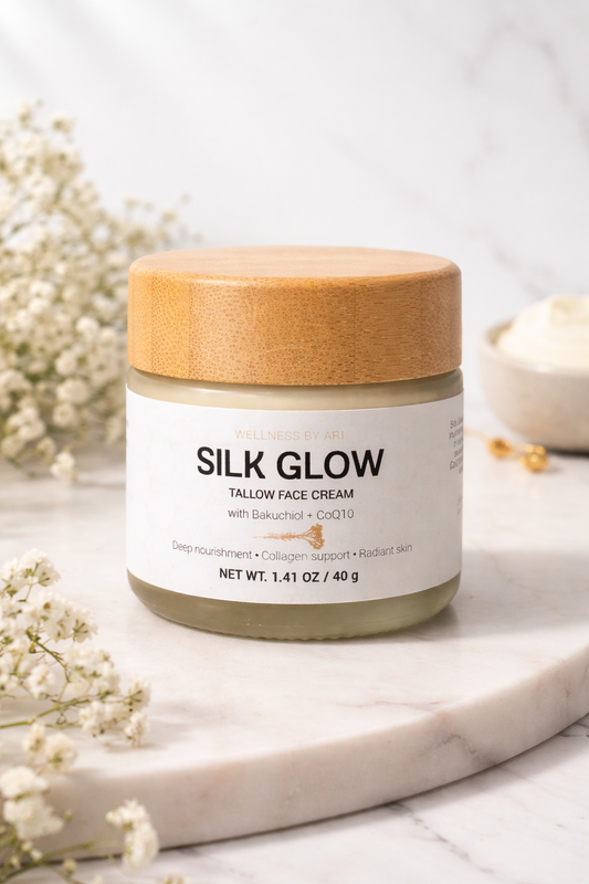 Silk Glow Tallow Face Cream with Bakuchiol + CoQ10 - Silk Glow Face cream