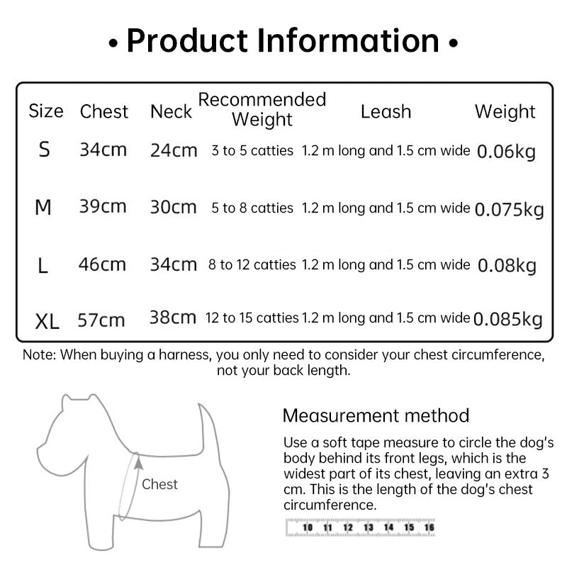 Adjustable pet harness set (small dogs/cats): vest, collar, leash. Fits French Bulldogs, Chihuahuas, etc. - image 16