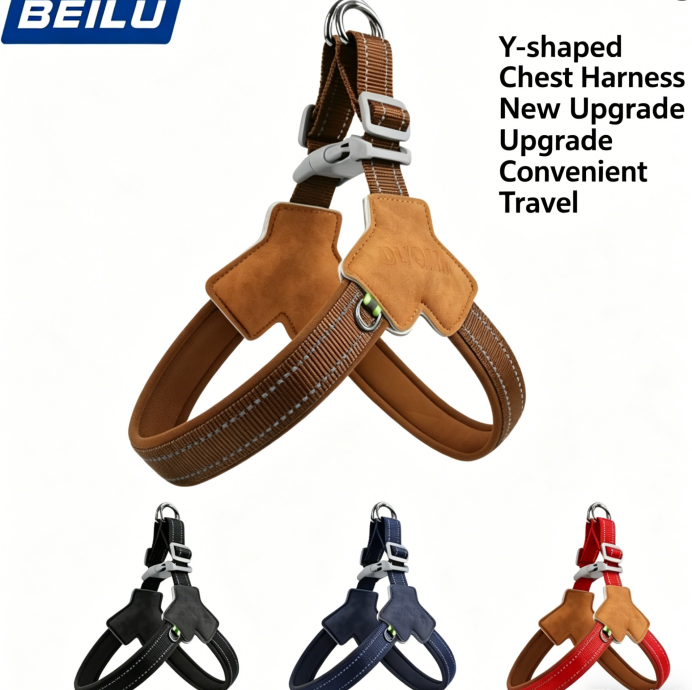 Dog Harness Chest Strap for Small and Medium Dogs, Reflective Leash for Outdoor Walking, Anti-Pull Design for Corgi, Bichon -