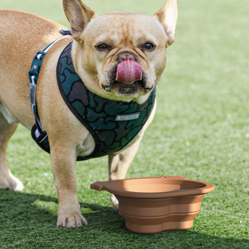 Silicone Folding Bowl Dog Automatic Feeder Outdoor Travel Portable Dog Food Bowl Pet Supplies - image 3