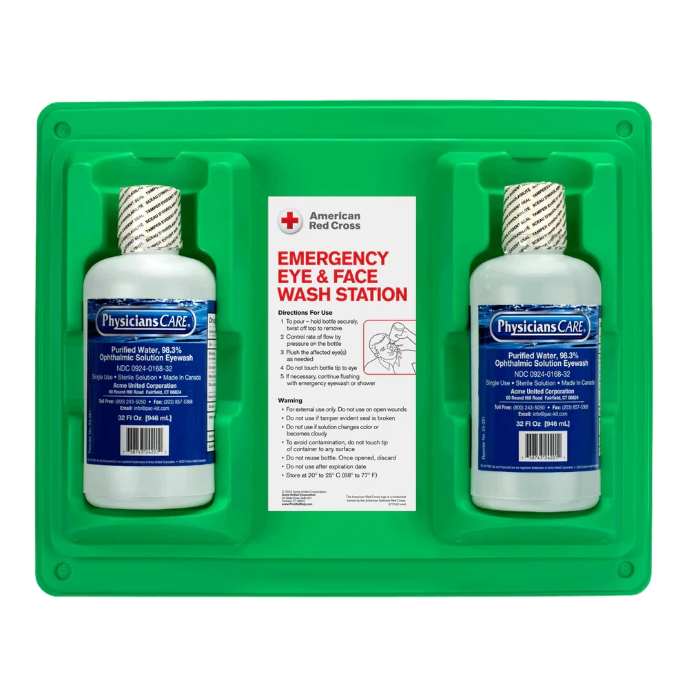 Emergency Eyewash Station with Dual 32 oz Bottles (DS)