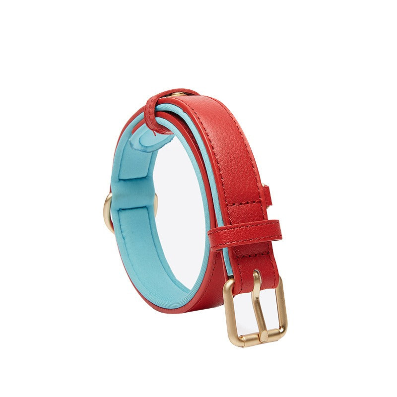 Light Luxury Leather Dog Collar Fashion Wear-Resistant Tear Bite Widening Collar Pet Supplies - image 9