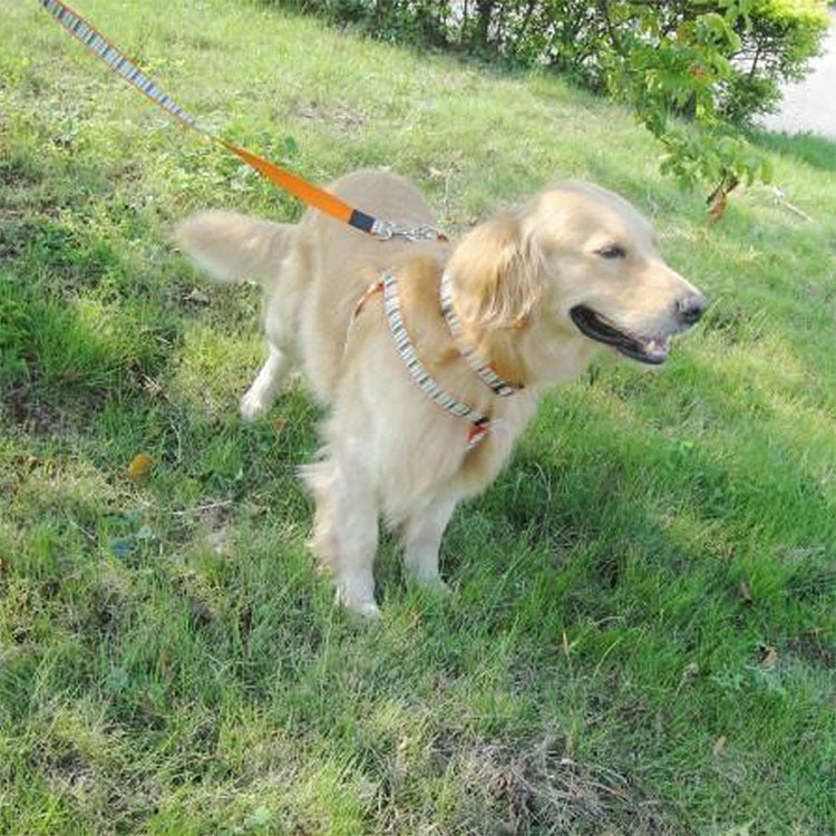 New Pet Supplies Dog Striped Nylon Chest And Back (Including Leash) Cover - image 2