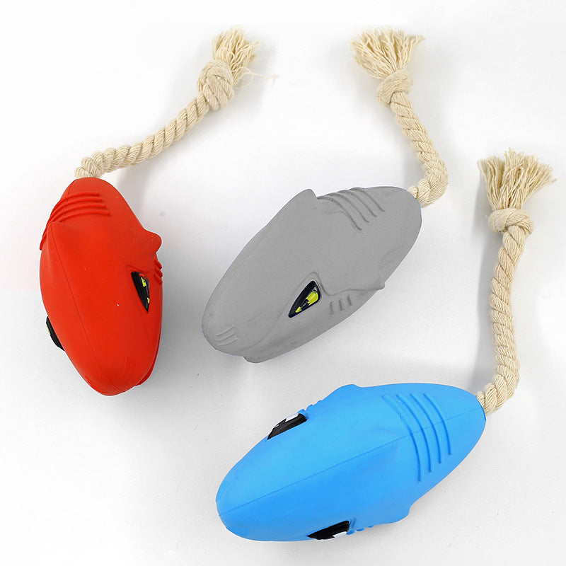 Pet Supplies Dog Biting Rope Molars Bite Resistant Toys Rubber Shark Sounding Dog Toys - image 2