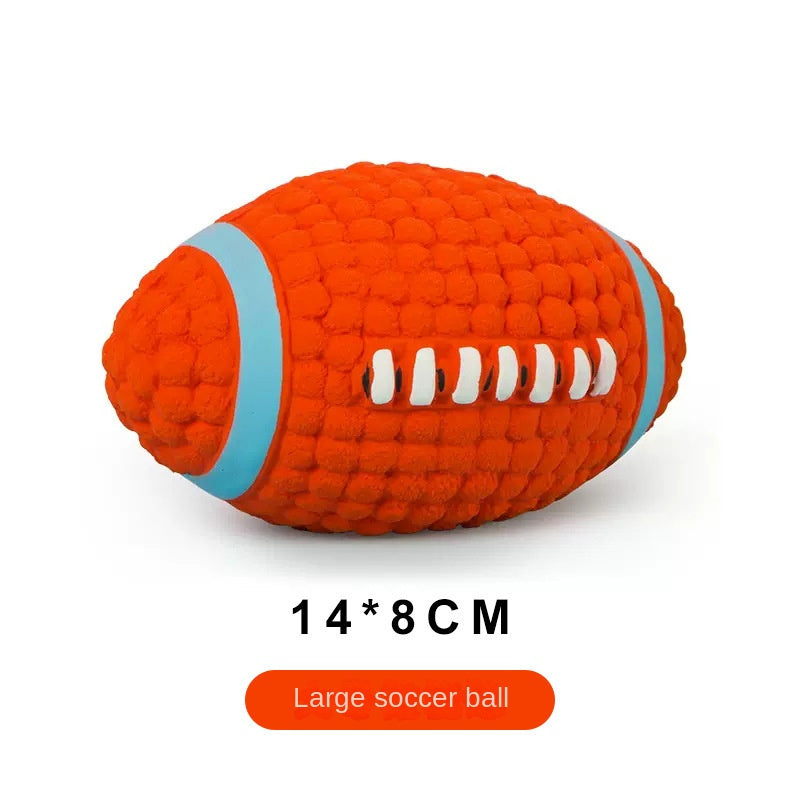 Chew Teeth Cleaning Sound Football Rugby Ball Thickened Durable Toy for Large Dogs Pet Latex Ball - image 10