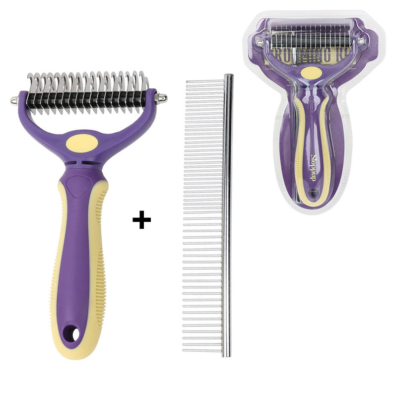 Pet Comb Dog Grooming Double-Sided Open Knot Comb Nail Clippers Nail Clippers Pet Hair Removal Row Comb Set - image 7