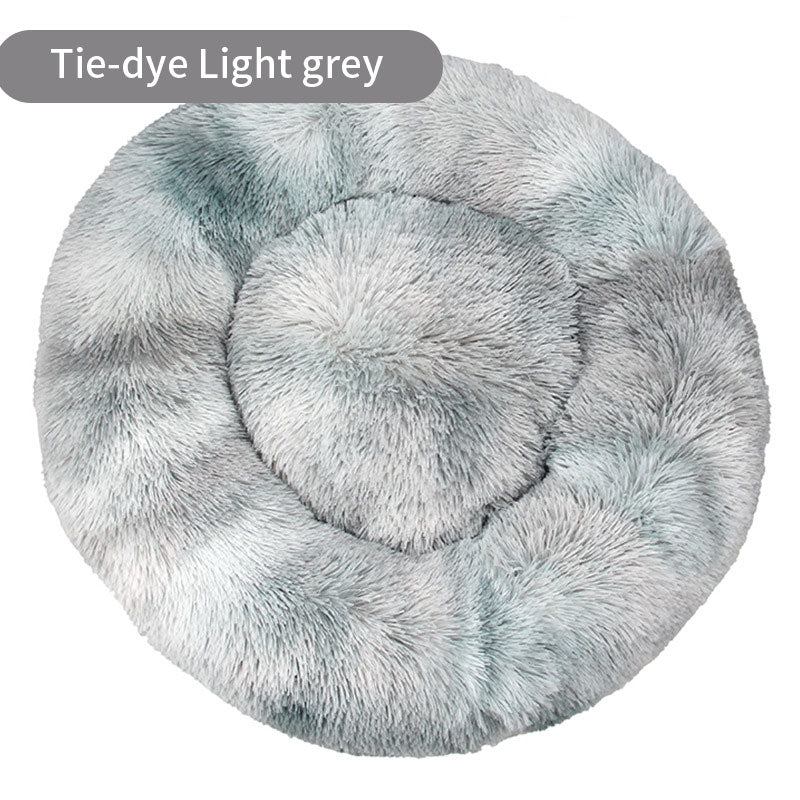 Tie-Dye Plush Round Dog Bed — Available in 9 Sizes & 11 Colors - image 3