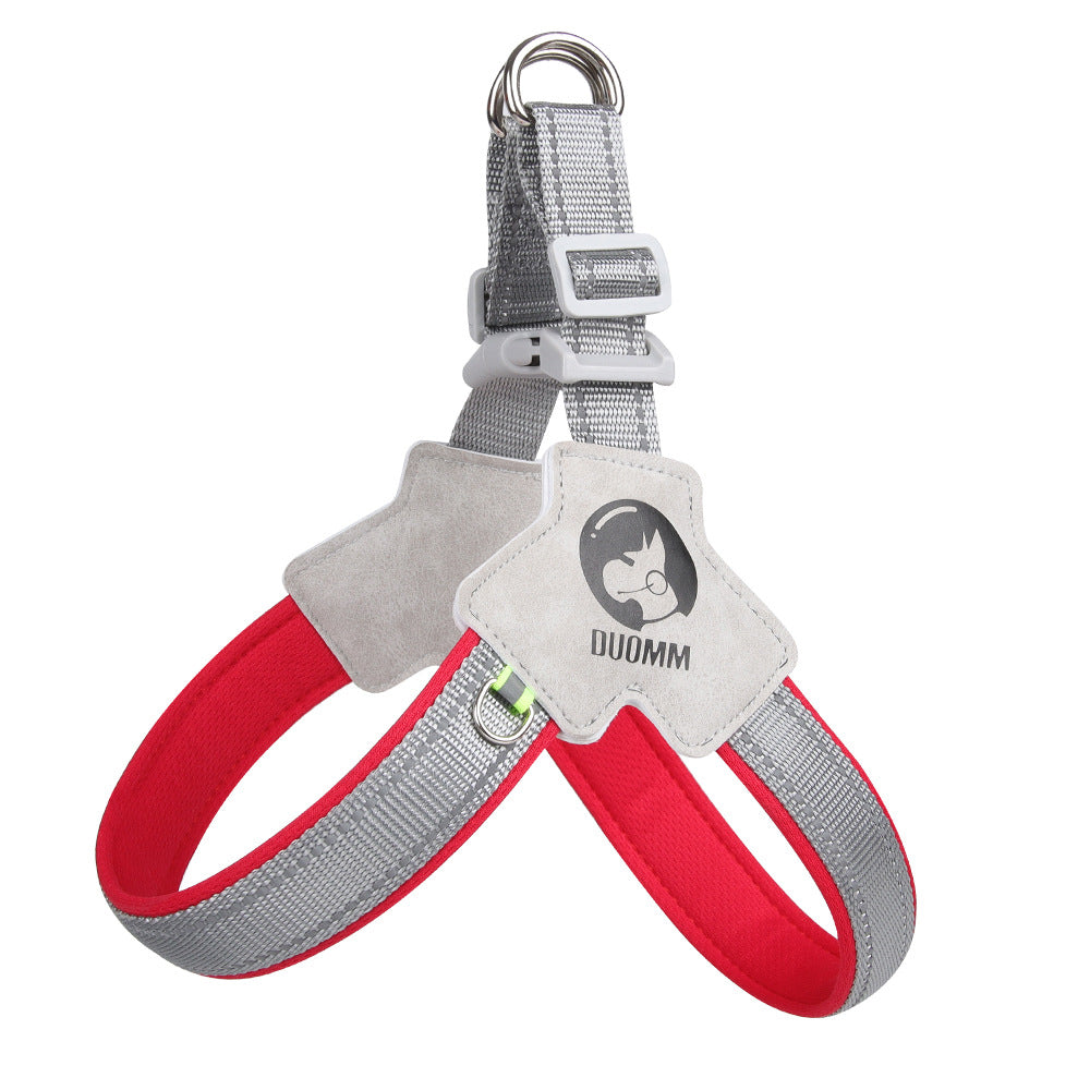 Dog Harness Chest Strap for Small and Medium Dogs, Reflective Leash for Outdoor Walking, Anti-Pull Design for Corgi, Bichon -