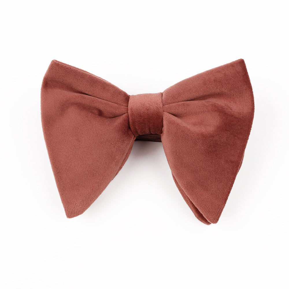 Gold Velvet Bow Tie Plush Velvet Bow Tie - image 4