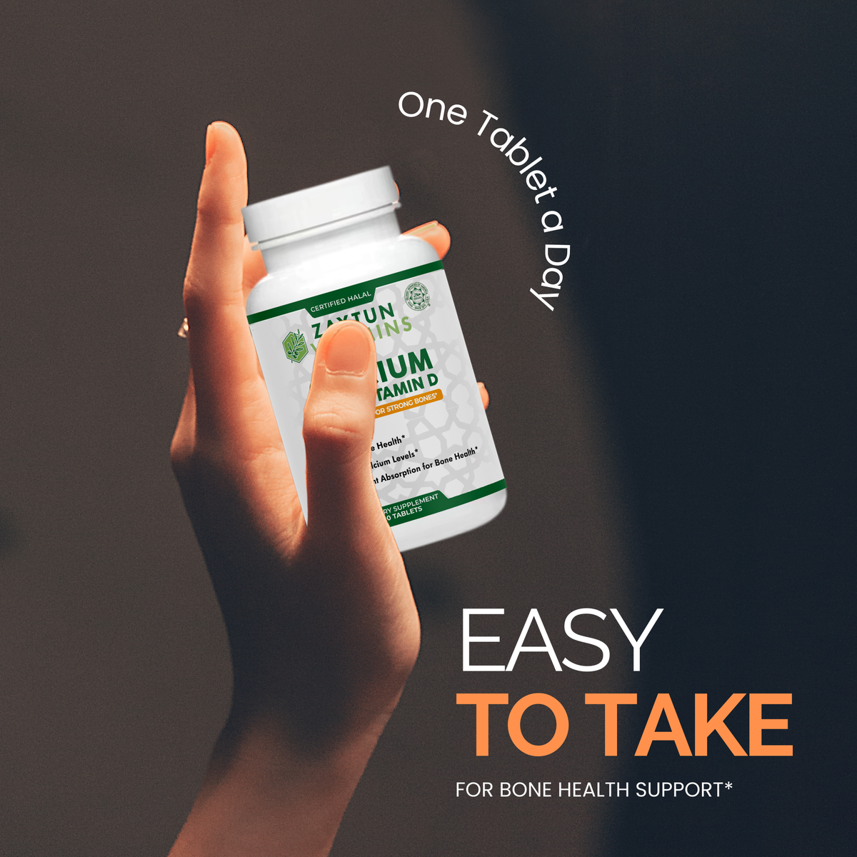 Halal Calcium + Vitamin D3 Tablets (3-Pack) - view 3