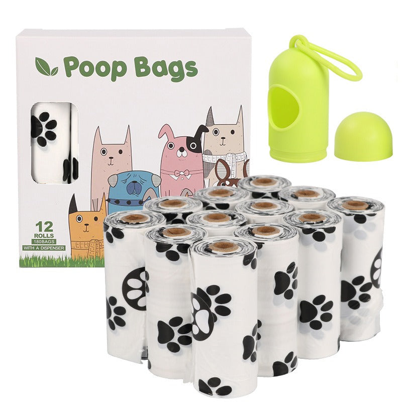 White Footprint Dog Poop Collection Bag D2W Photo Oxygen Degradation Pet Garbage Bag Pet Supplies - image 13
