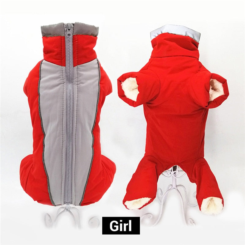 Winter Overalls for Dogs Warm Waterproof Pet Jumpsuit Trousers Male/ Female Dog Reflective Small Dog Clothes Puppy Down Jacke