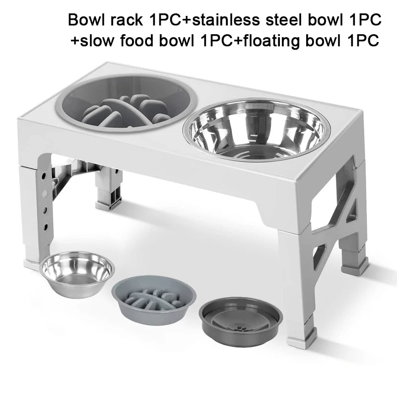 Elevated Dog Feeder with Adjustable Raised Stand, Slow Food Bowl, Water Feeders for Large and Medium Dogs - image 8