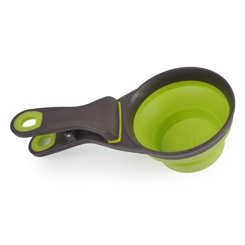 Multifunctional Folding Silicone Dog Bowl Feeder Portable Pet Food Container Measuring Cup Spoon Dogs Feed Storage Tool - ima