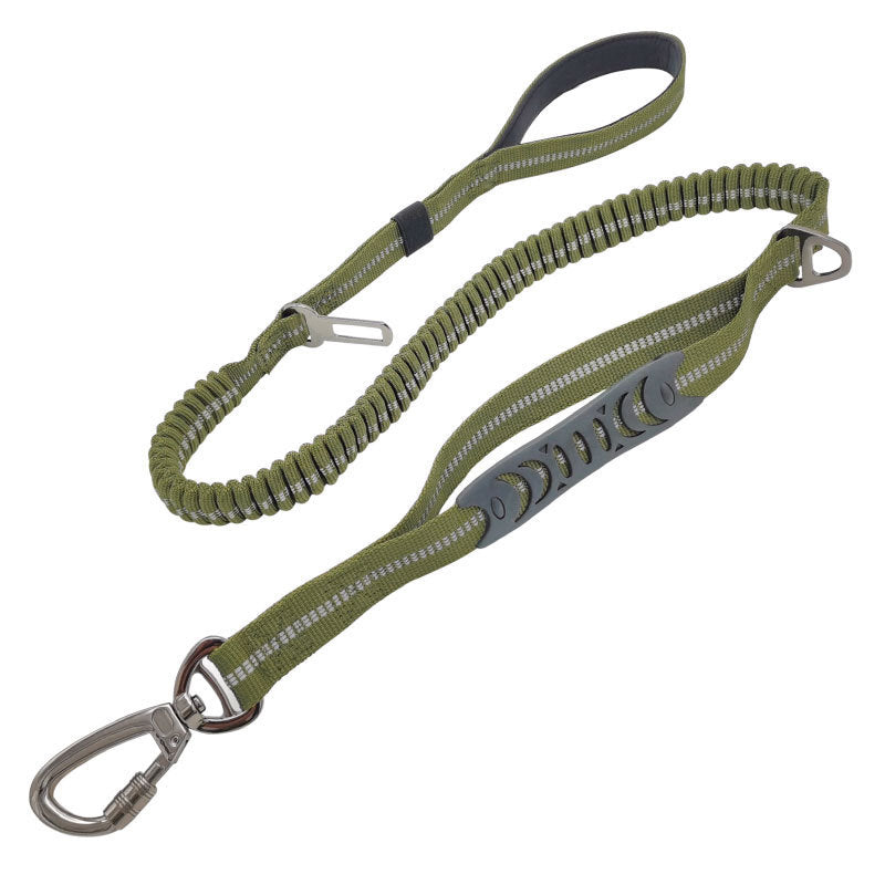 0.98*53IN Elastic Dog Leash with Reflective Car Safety Belt for Dogs - image 2