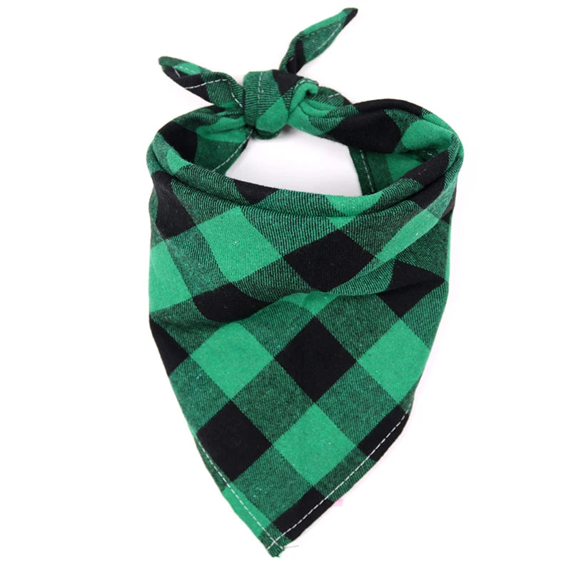 Dog Bandanas Large Pet Scarf Bandana Cotton Plaid Washable - image 4