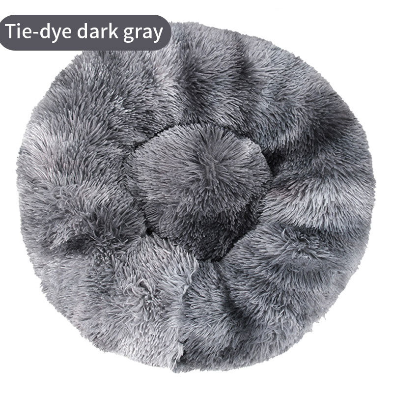 Tie-Dye Plush Round Dog Bed — Available in 9 Sizes & 11 Colors - image 6