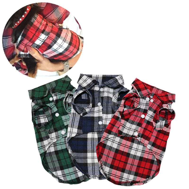 Plaid Dog Clothes Summer Dog Shirts for Small Medium Dogs Pet Clothing Yorkies Chihuahua Clothes - image 3