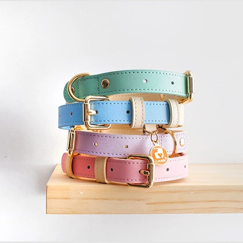 Genuine Leather Pet Dog Cat Collar Leash Dog Rope Dog Chain Dog Belt Pet Supplies - image 2