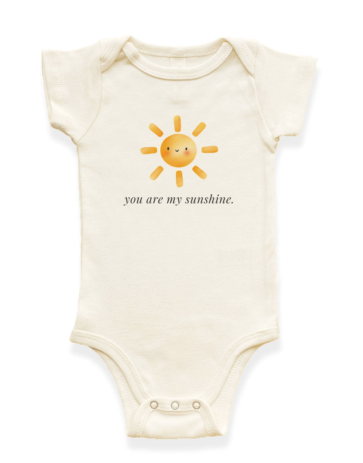 You Are My Sunshine Organic Cotton Baby Bodysuit - 0-3M, 3-6M, 6-12M, 12-18M