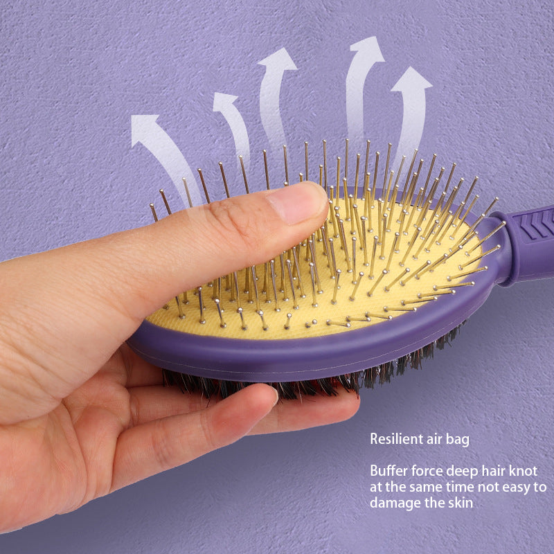 Pet Products Pet Double Face Comb Dog Beauty Air Bag Massage Needle Comb Pet Pig Hair Removal Brush - image 4