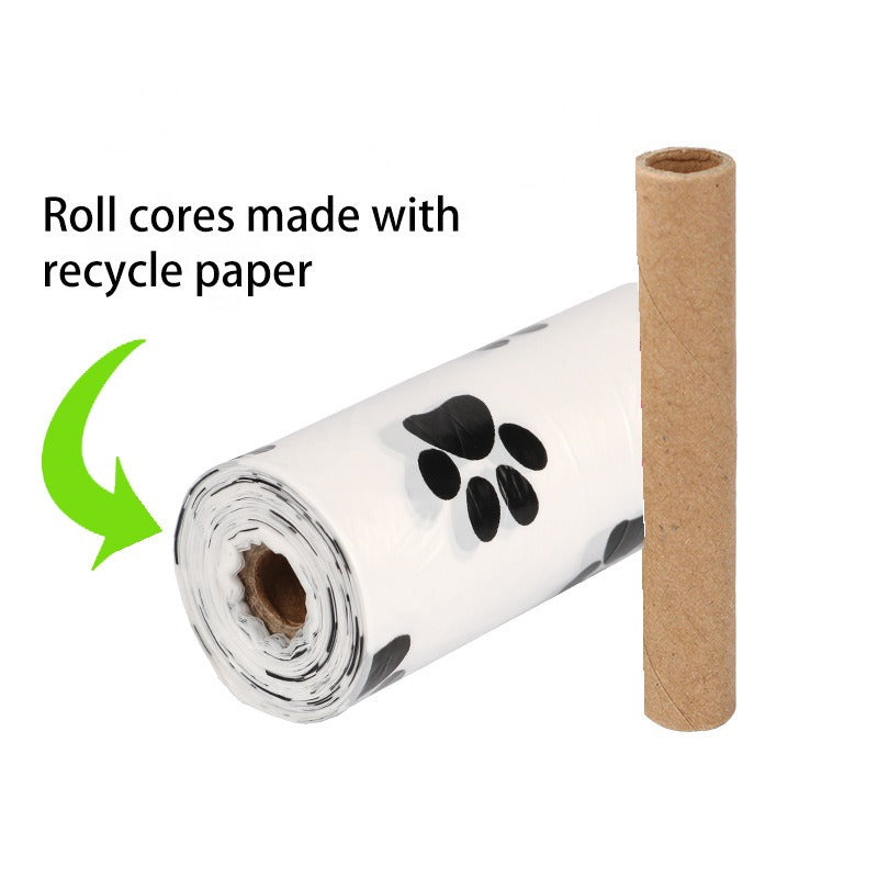 White Footprint Dog Poop Collection Bag D2W Photo Oxygen Degradation Pet Garbage Bag Pet Supplies - image 2