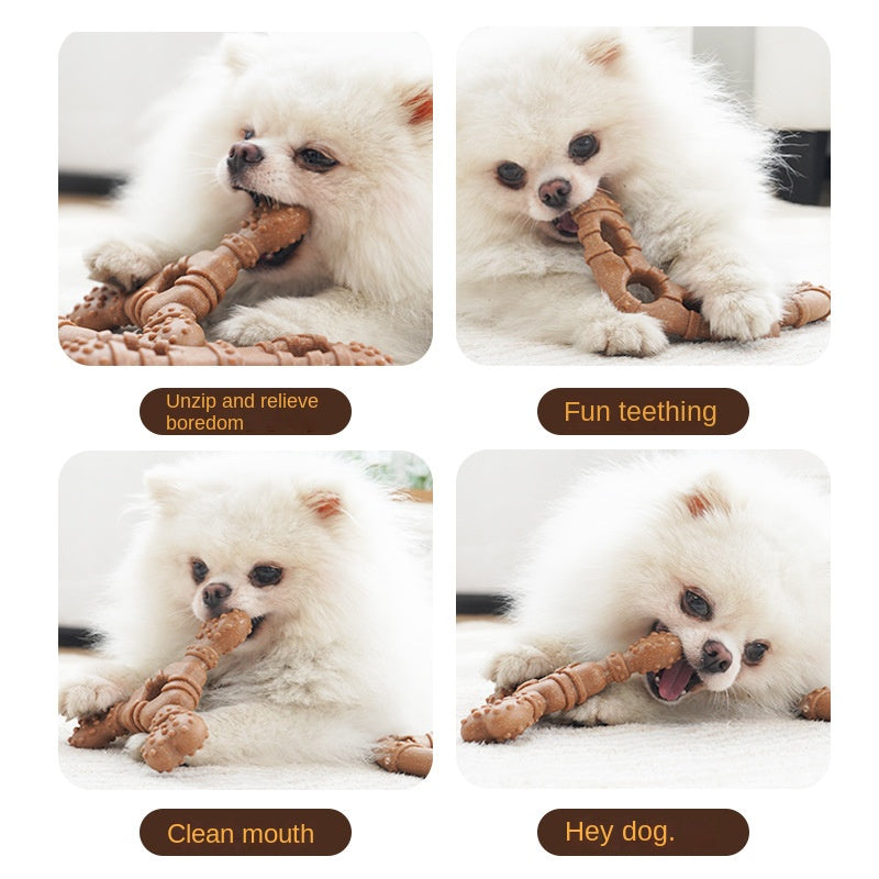 Dog Toy Bone-Shaped Chew Stick Durable Teeth Cleaning Self-Entertainment Toy for Small and Medium Dogs - image 3