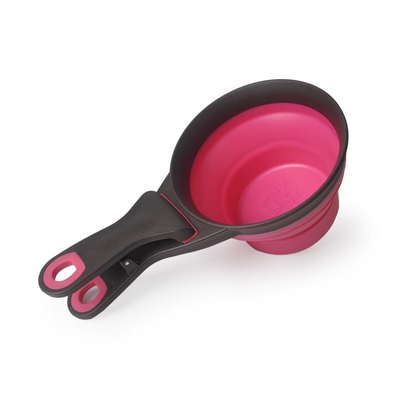 Multifunctional Folding Silicone Dog Bowl Feeder Portable Pet Food Container Measuring Cup Spoon Dogs Feed Storage Tool - ima