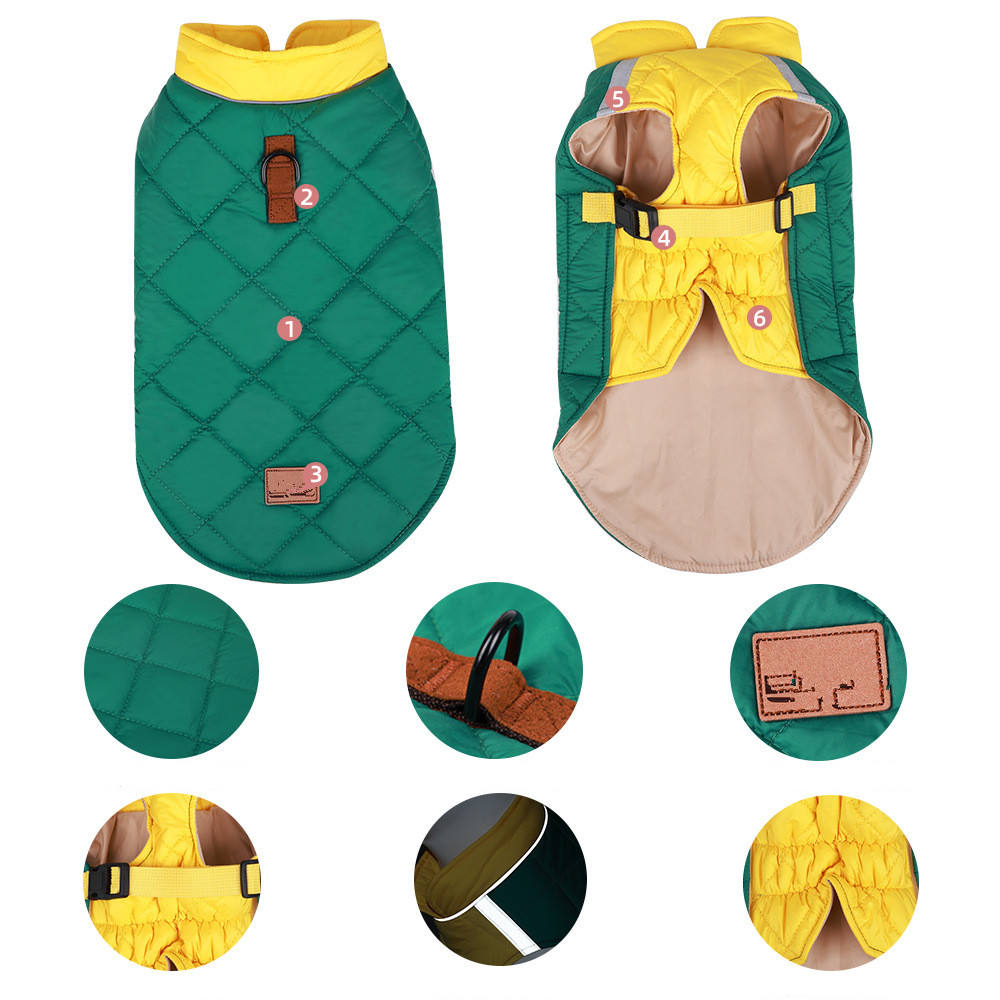 Pet Clothes Autumn And Winter Reflective Warm Pet Cotton Padded Clothes Thickened Dog Clothes Pet Supplies - image 2