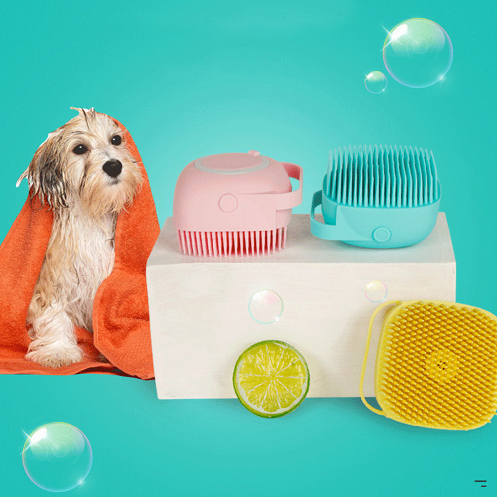 Pet Bath Brush Soft Silicone Comb Dogs Cats SPA Shampoo Massage Brush Shower Hair Grooming Tool - image 5