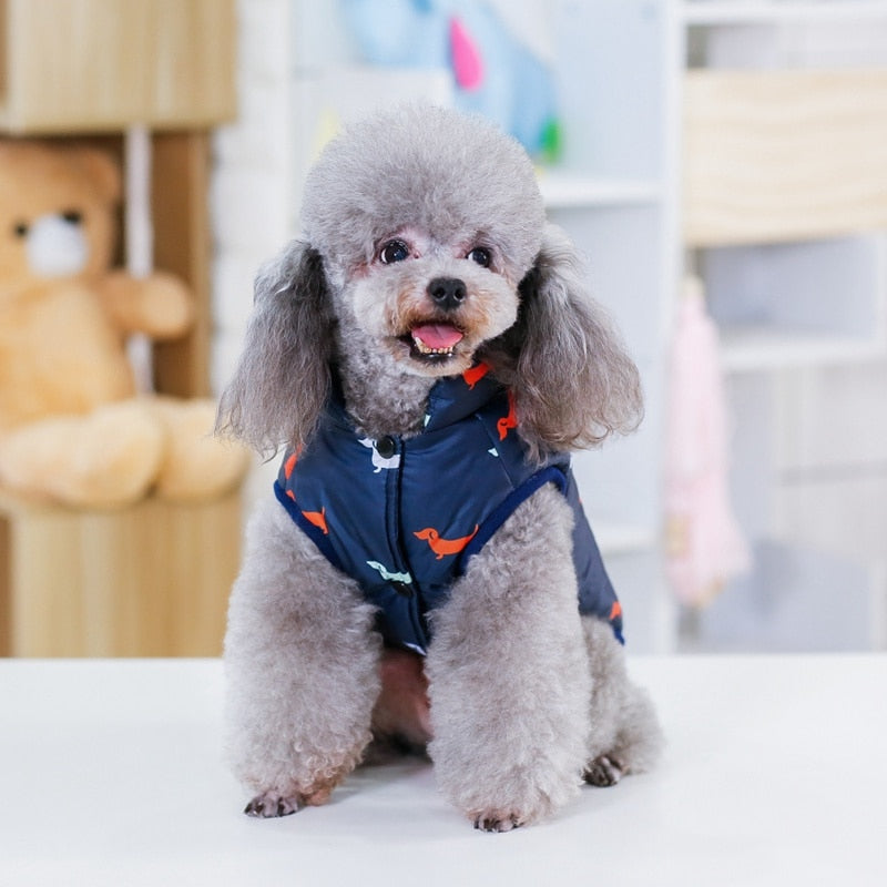 Pet Dog Down Jacket Vest Dog Clothes Autumn Winter Cotton Padded Coat For Dogs Clothes Puppy Thickened Stand Collar Down Jack