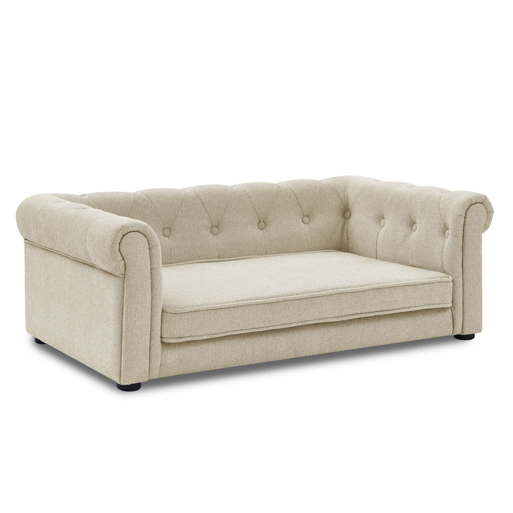Elegant Rectangle Pet Bed for Medium and Large Dogs, Durable Elevated Dog Sofa Bed, Comfortable Dog Couch Beige - image 11