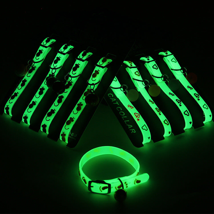 Pet Collars Cat and Dog Luminous Bell Collars Adjustable Rubber Luminous Dog Walking Supplies - image 3
