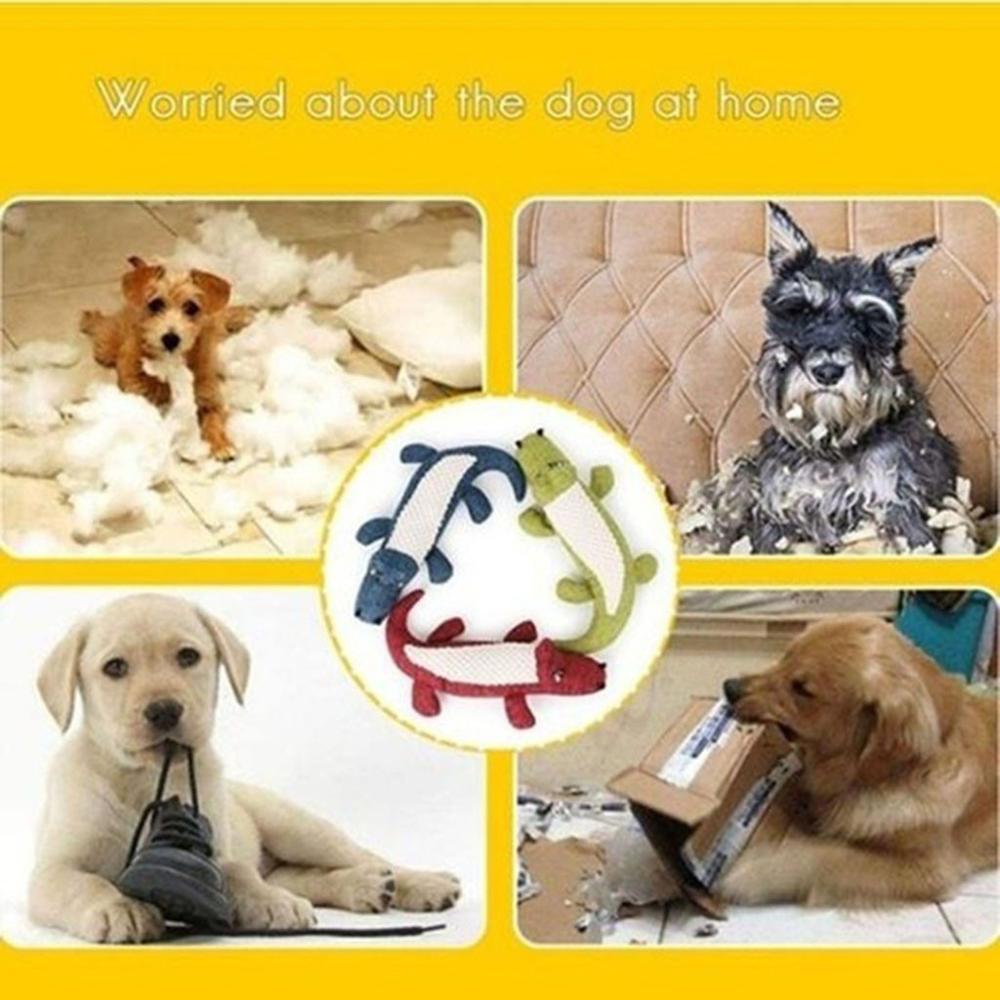Fast delivery New Pet Dog Toy Linen Plush Animal Toy Dog Chew Squeaky Noise Cleaning Teeth Toy Chew Training Supplies - image