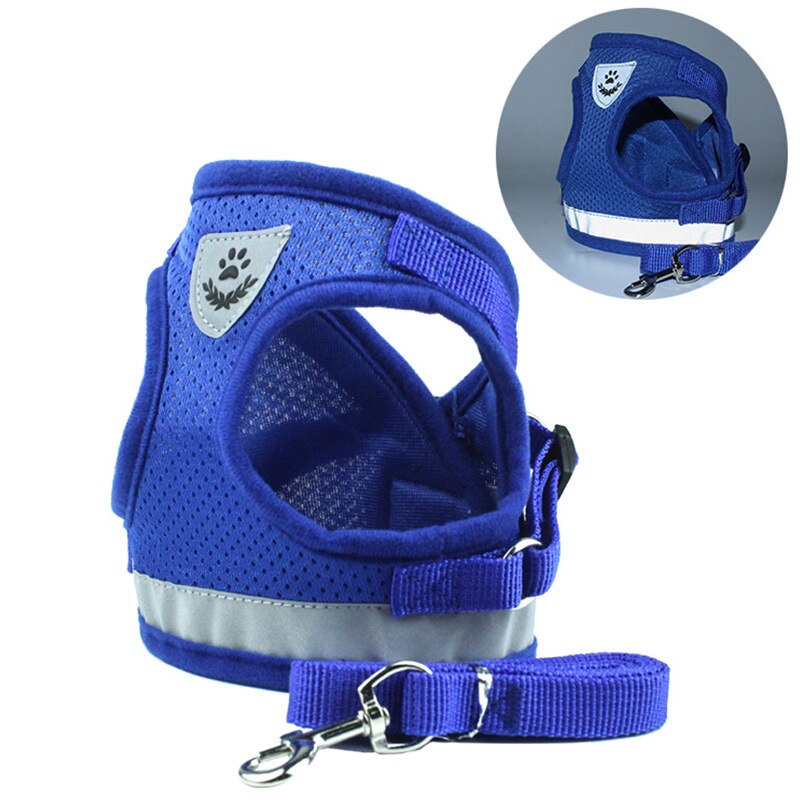 Reflective Safety Pet Dog Harness and Leash Set for Small Medium Dogs Cat Harnesses Vest Puppy Chest Strap Pet accessories - 