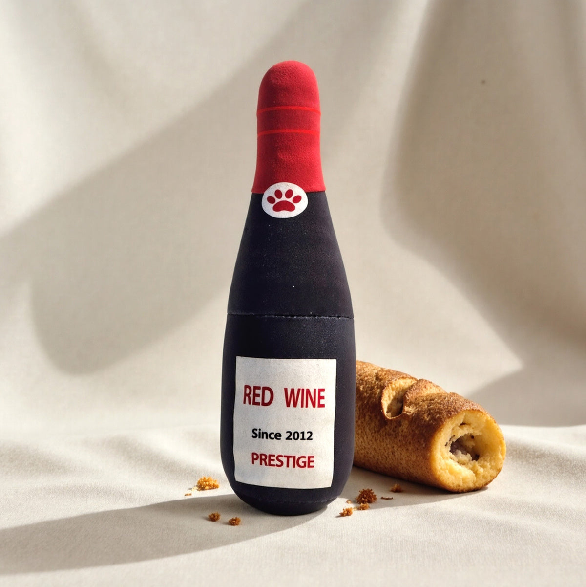 Dog Toy Realistic Wine Bottle Chew-Resistant Self-Entertainment Plush Toy for Cats and Dogs Teeth Cleaning Sound-Making Toy -