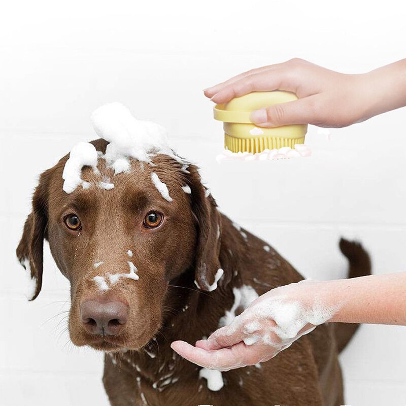 Bathroom Puppy Big Dog Bath Massage Gloves Brush Soft Safety Silicone Pet Accessories for Dogs Cats Tools Mascotas Products -