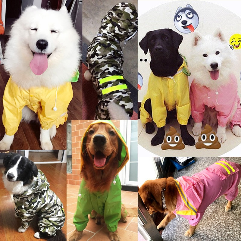 Dog Raincoat Jumpsuit Rain Coat for Dogs Pet Cloak Labrador Waterproof Golden Retriever Jacket - image 5