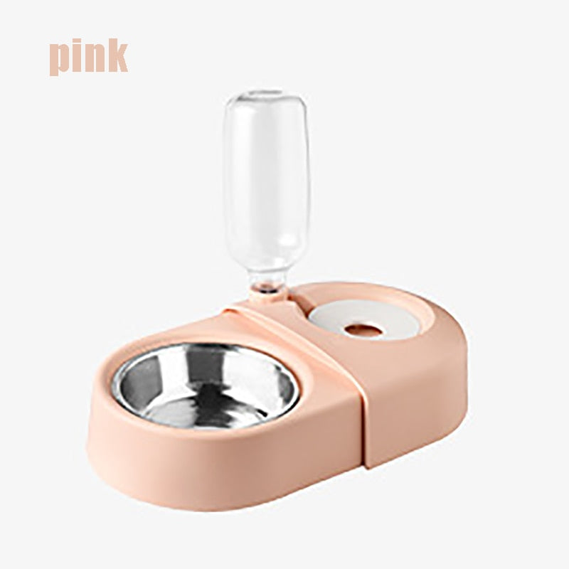 Dogs Cats Bowl and Drinking Fountains with Automatic Water Outlet Anti-overturning Feeders Plastic Feeding Bowl Pet Accessori